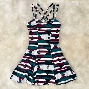 VTG 90s Dress Southwestern Print